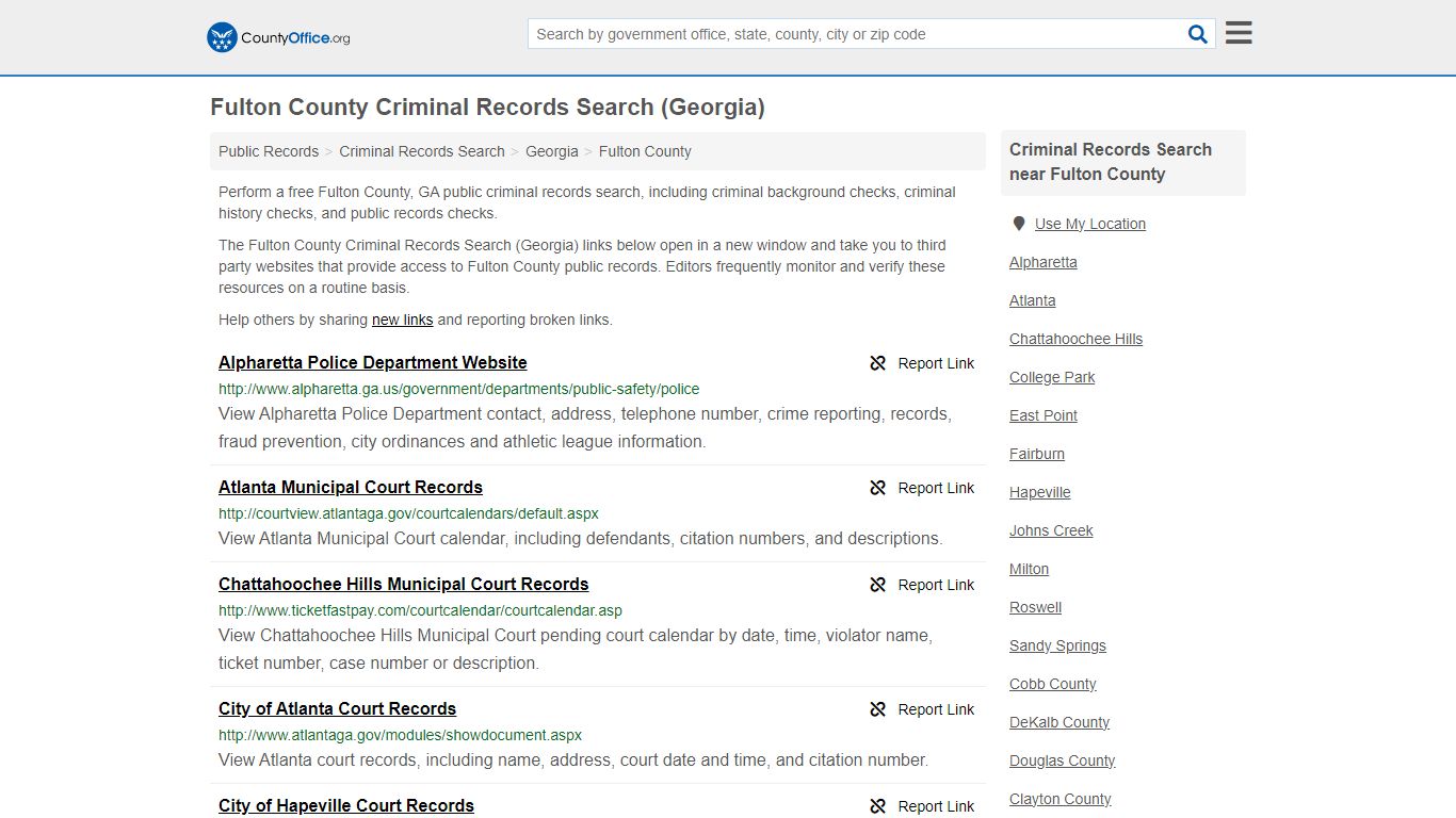 Fulton County Criminal Records Search (Georgia) - County Office